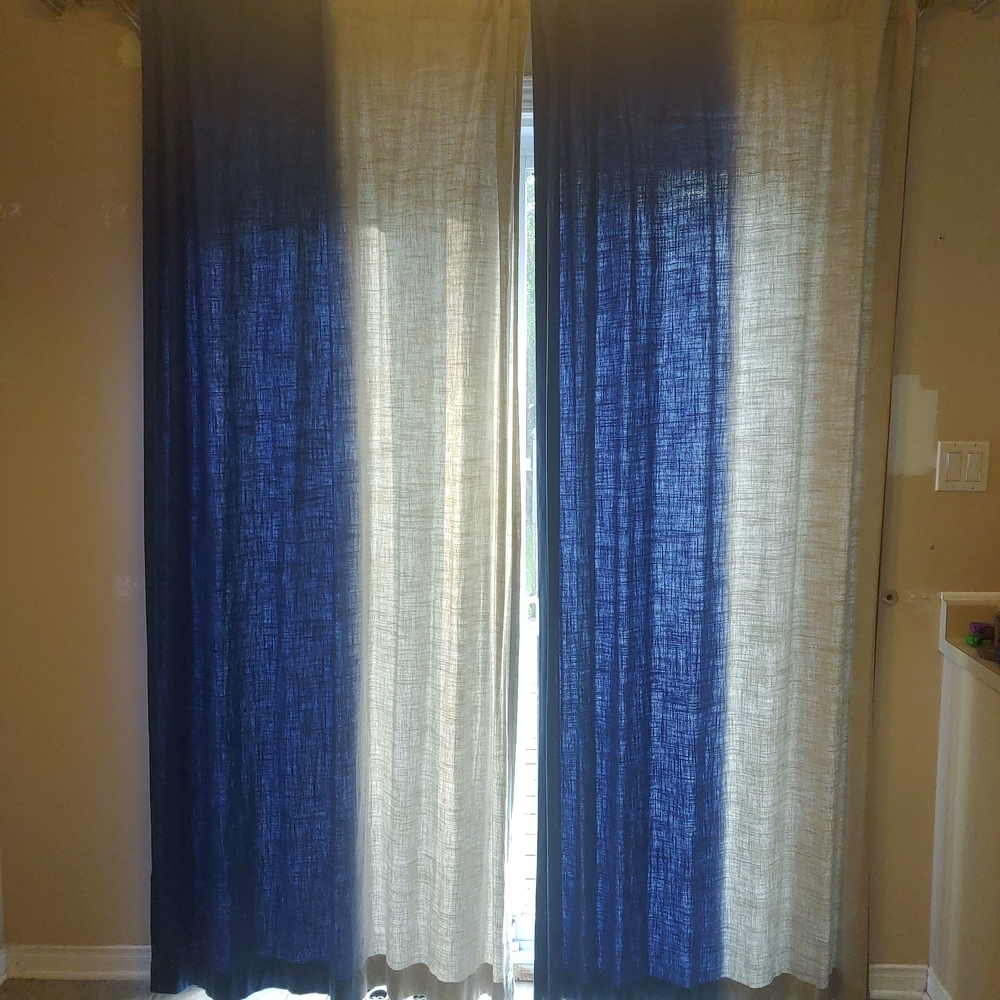 Linen Blue and Grey Curtains